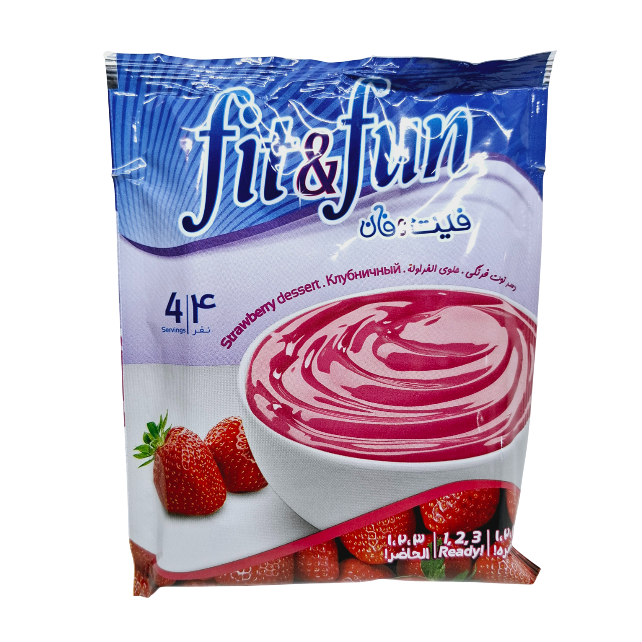 دسر توت فرنگی 110 گرمی فیت فان